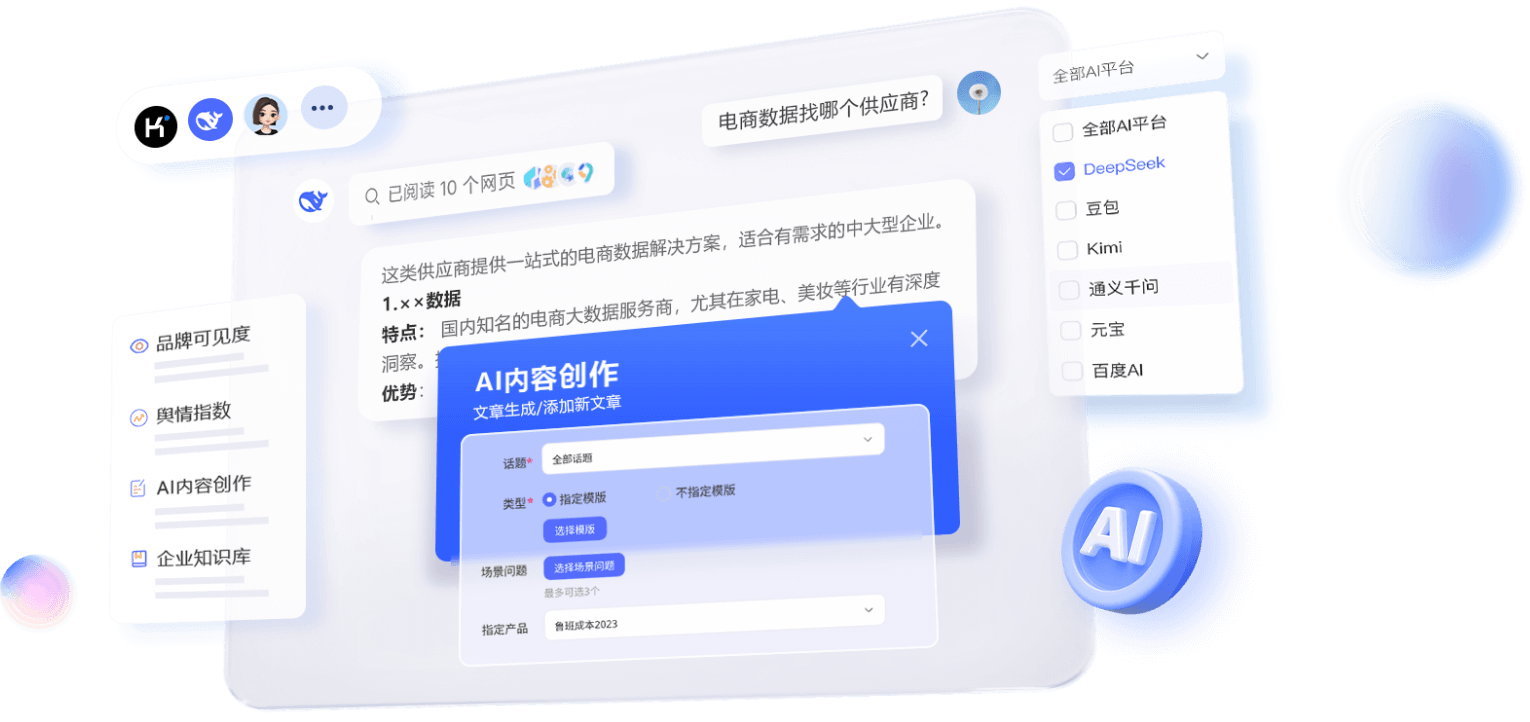 AI内容创作界面